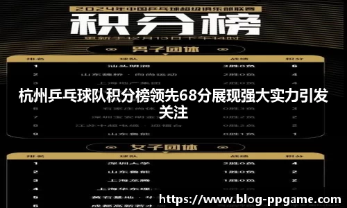 杭州乒乓球队积分榜领先68分展现强大实力引发关注